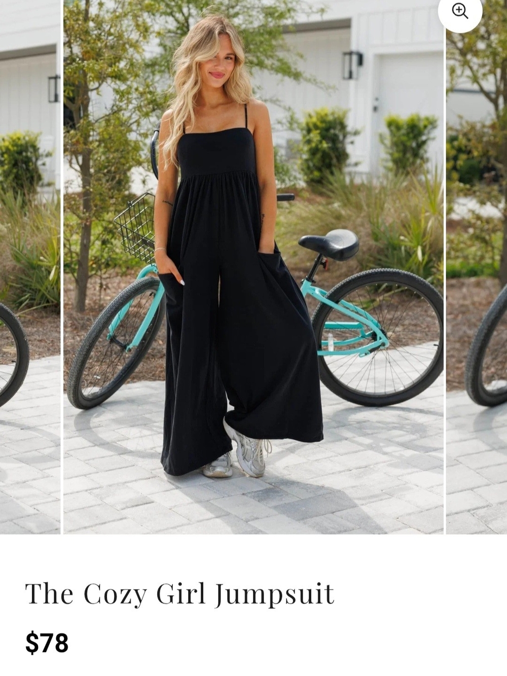 Cozy Girl Wide-Leg Jumpsuit in Black